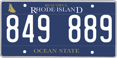 RI license plate 849889