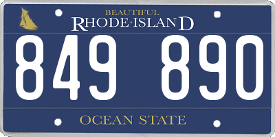 RI license plate 849890