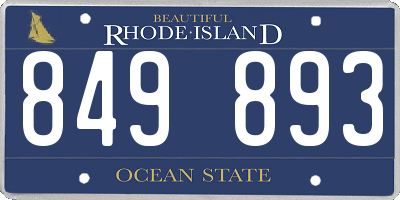 RI license plate 849893