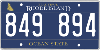 RI license plate 849894