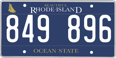 RI license plate 849896