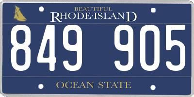 RI license plate 849905