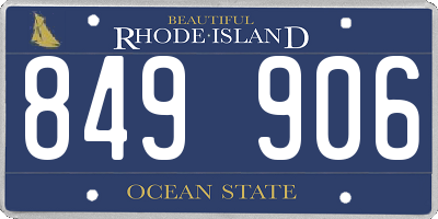 RI license plate 849906