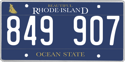 RI license plate 849907