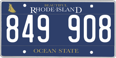 RI license plate 849908