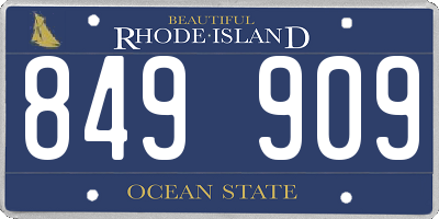 RI license plate 849909