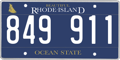 RI license plate 849911