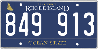 RI license plate 849913