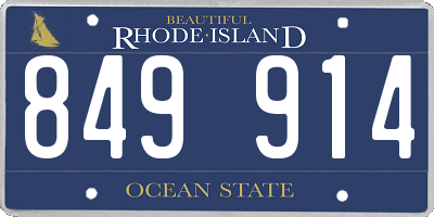 RI license plate 849914