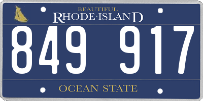 RI license plate 849917