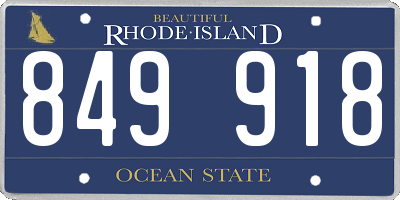RI license plate 849918