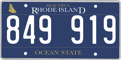 RI license plate 849919