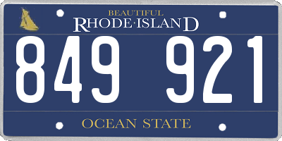 RI license plate 849921