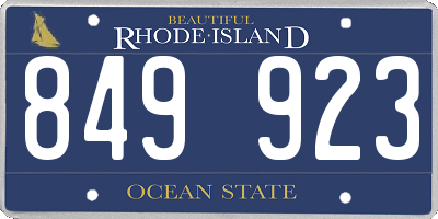 RI license plate 849923