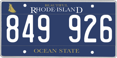 RI license plate 849926