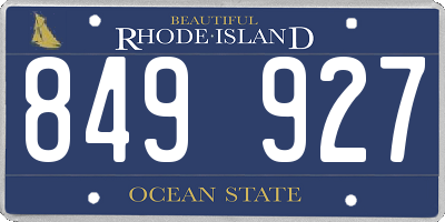 RI license plate 849927