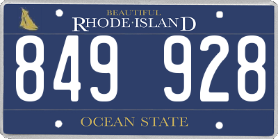 RI license plate 849928