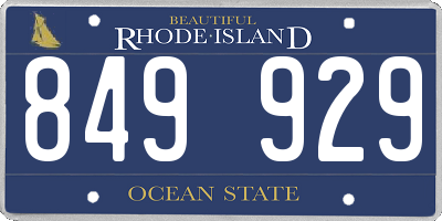RI license plate 849929