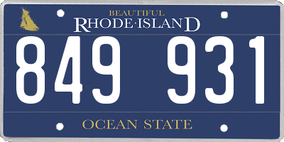 RI license plate 849931
