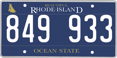 RI license plate 849933