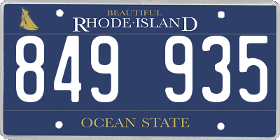RI license plate 849935