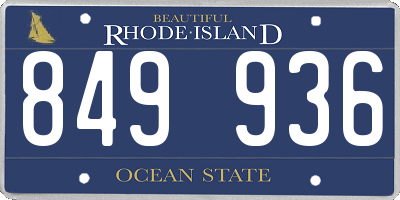 RI license plate 849936