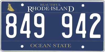 RI license plate 849942