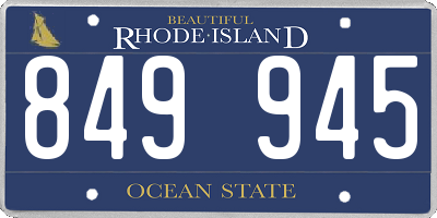 RI license plate 849945