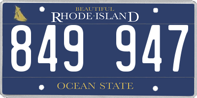 RI license plate 849947