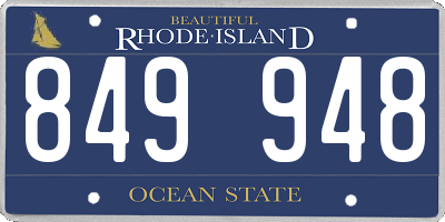 RI license plate 849948