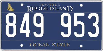 RI license plate 849953