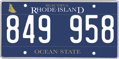 RI license plate 849958
