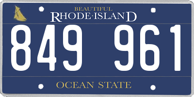 RI license plate 849961