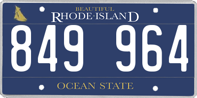 RI license plate 849964