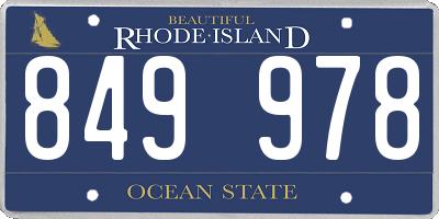 RI license plate 849978