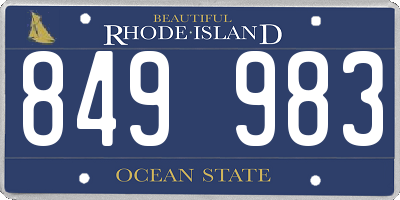 RI license plate 849983