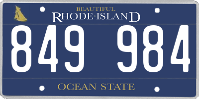 RI license plate 849984