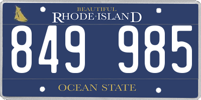 RI license plate 849985