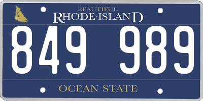 RI license plate 849989
