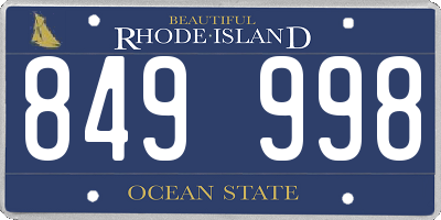RI license plate 849998