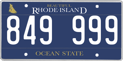 RI license plate 849999