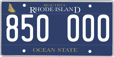 RI license plate 850000