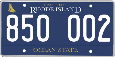 RI license plate 850002