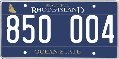RI license plate 850004