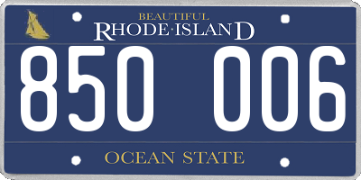 RI license plate 850006