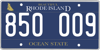 RI license plate 850009