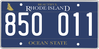 RI license plate 850011