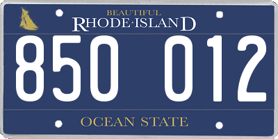 RI license plate 850012
