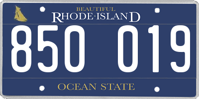 RI license plate 850019