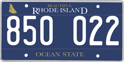 RI license plate 850022